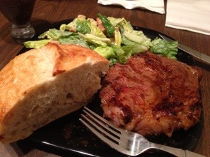 Ribeye Steak with Blue Cheese Caesar Salad 